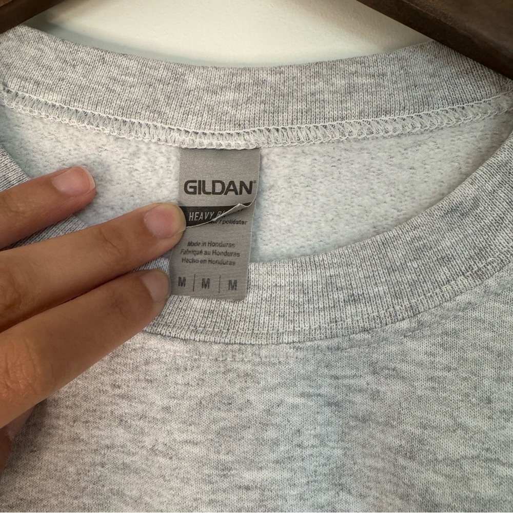 Medium Grey Gray Crewneck Cozy Pullover Sweatshirt Loungewear Comfy Chill Vibes - Picture 3 of 10
